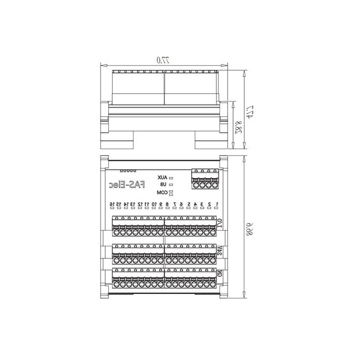 IP20、IO-Link Hub、NPN、16DI/DO adaptive、Terminal module、00BS12S